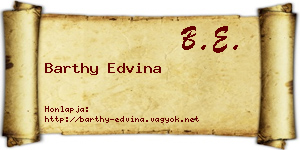 Barthy Edvina névjegykártya